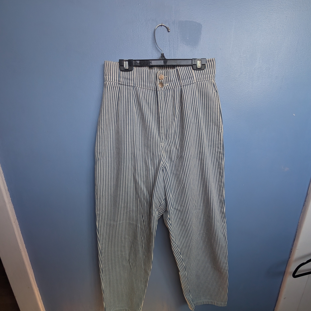 Striped High-Waisted Pants